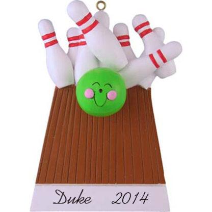 Bowling Pins Personalized Christmas Ornaments