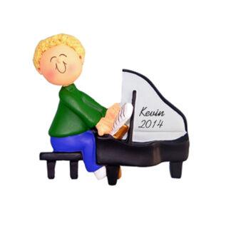 Piano - Boy Blonde Personalized christmas Ornaments