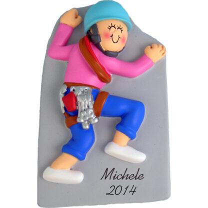 Rock Climber Girl Personalized Christmas Ornaments