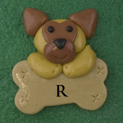 Pet dog brown with bone personalized christmas ornaments