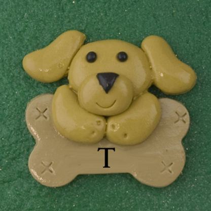 Pet dog yellow with bone personalized christmas ornaments