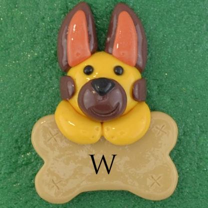 Pet dog yellow with bone personalized christmas ornaments