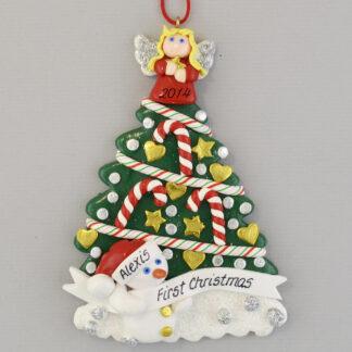 Angel Tree Baby's First Christmas Personalized Ornament