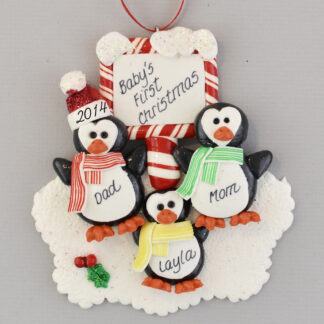 Baby's 1st Christmas Penguin Personalized Christmas Ornament