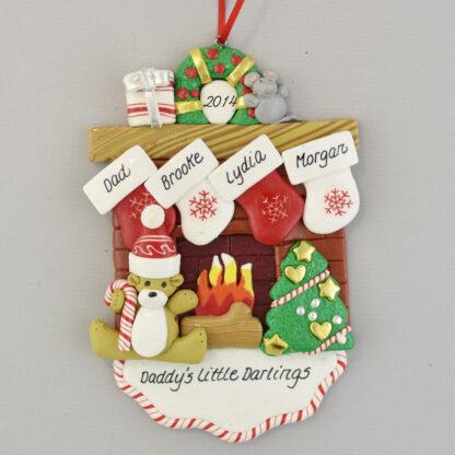 Daddy's Little Darlings Personalized Christmas Ornament