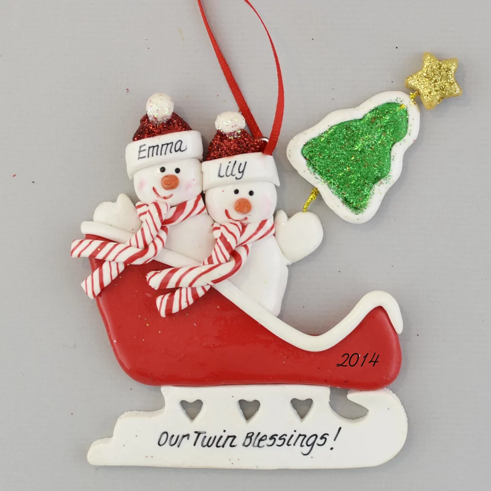 Twins Are Blessings Personalized Christmas Ornament