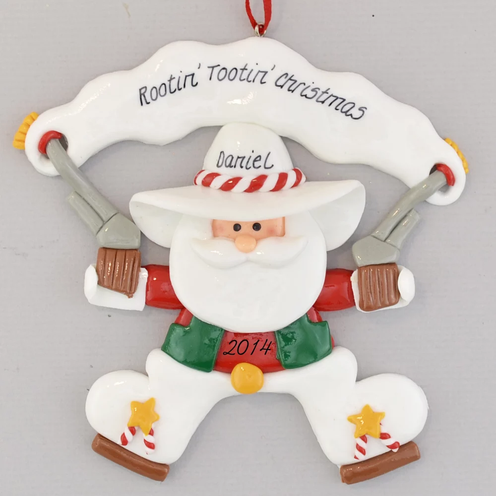Cowboy Santa Personalized Christmas Ornament