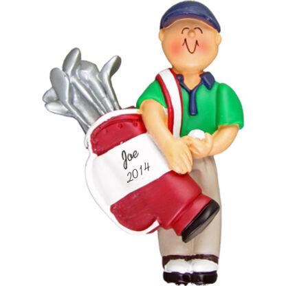 Golfer Male Personalized Christmas Ornament
