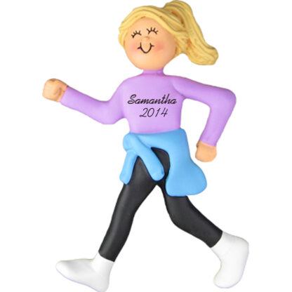 Walker Girl Blonde Personalized Christmas Ornament