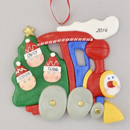 Little Train Engine for Three Personalized Christmas Ornament