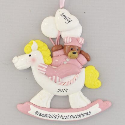Granddaughter's First Christmas Rocking Horse Personalized Christmas Ornament