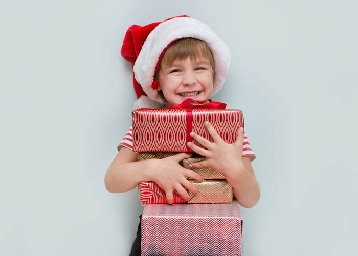 child with gifts