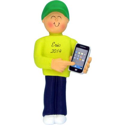 Smart Phone: Male Personalized christmas Ornament