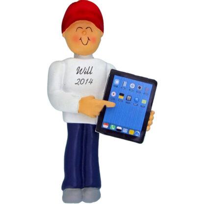 Touch Tablet: Male Personalized christmas Ornament