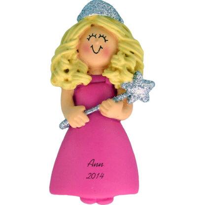 Princess with Glitter: Blonde Personalized christmas Ornament