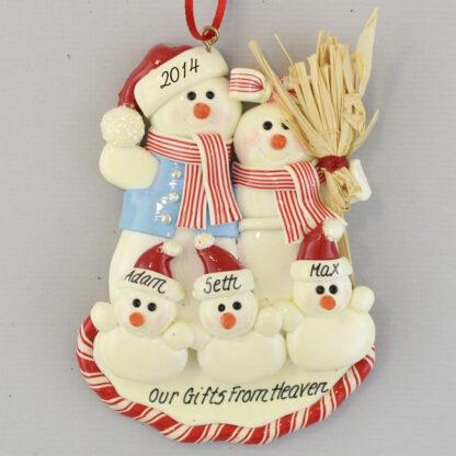 Triplets' First Christmas with Parents Personalized Christmas Ornaments