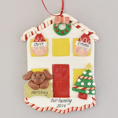 House for a Couple with 1 Dog or Cat Personalized christmas Ornament