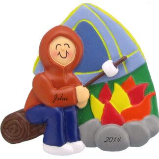 Camping: Male Personalized christmas Ornaments
