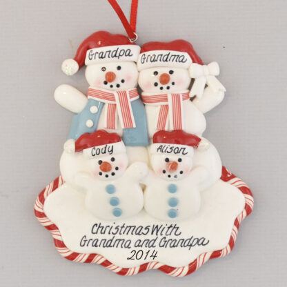 Two Grandchildren For Grandparents personalized christmas Ornament