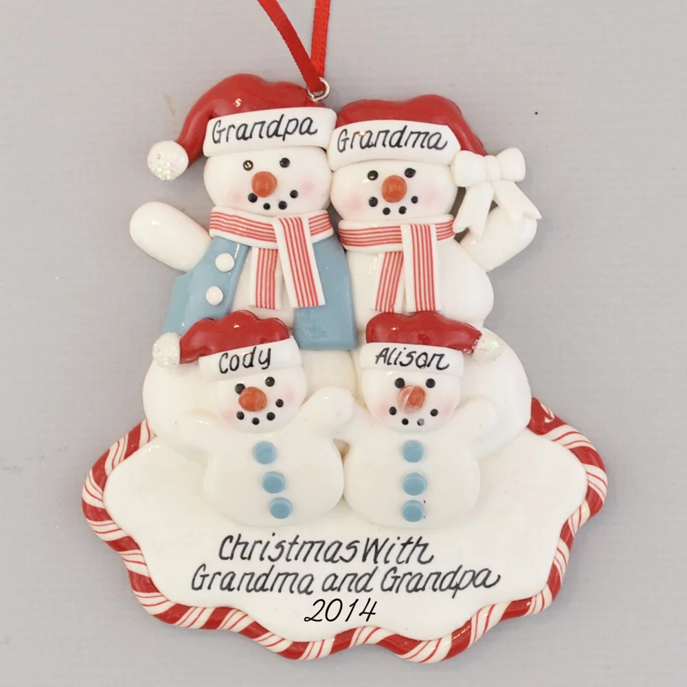 Two Grandchildren For Grandparents personalized christmas Ornament