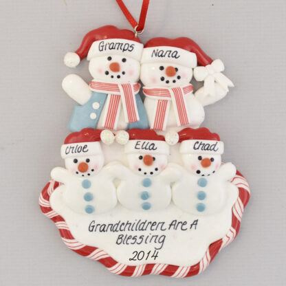 Three Grandchildren for Grandparents personalized christmas Ornament