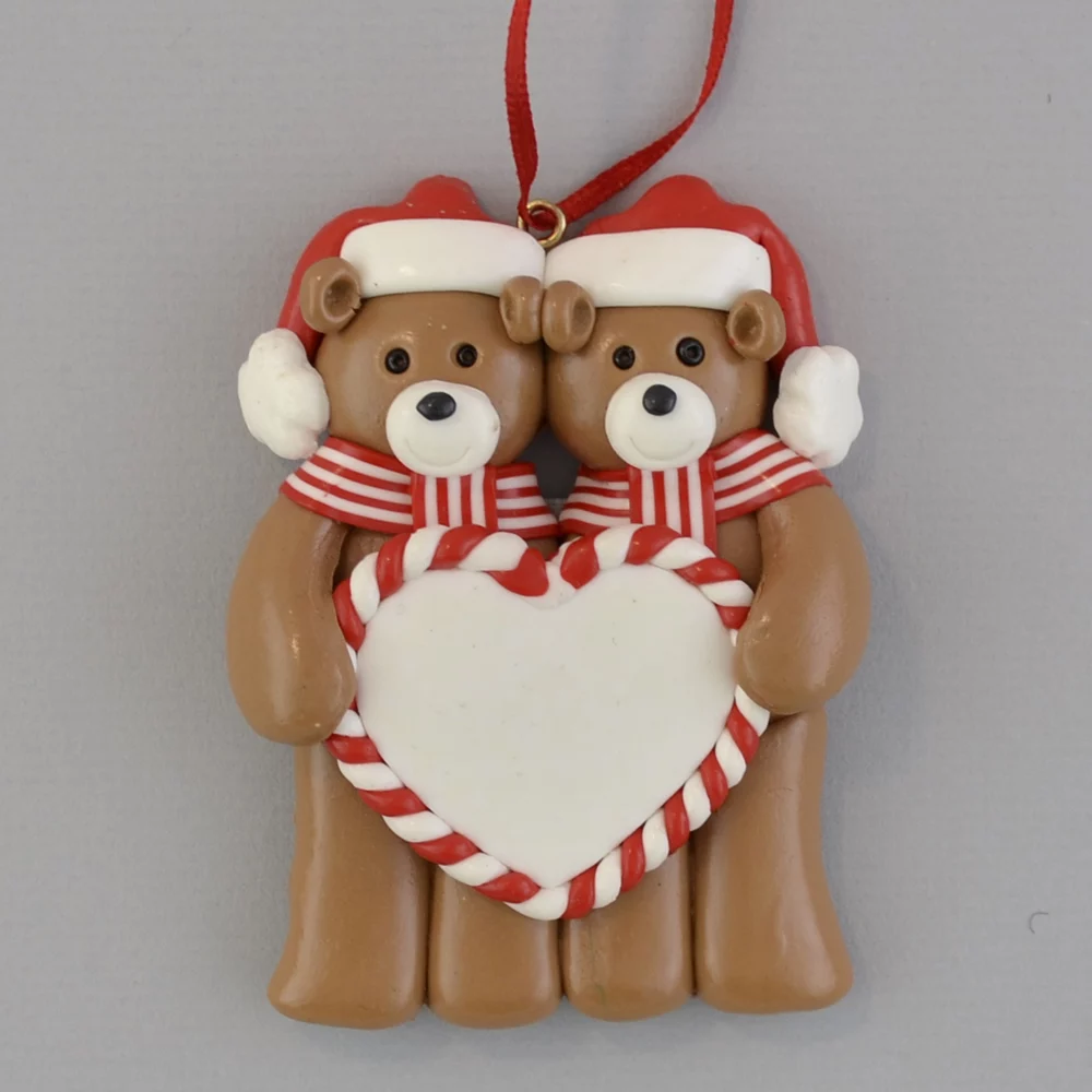 bear couple personalized christmas ornament