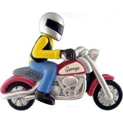 Motorcycle Rider Personalized Christmas Ornament