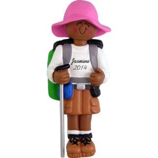 Hiker: Female Personalized christmas Ornament
