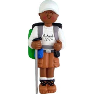 Hiker: Male Personalized christmas Ornament