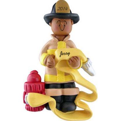 Firefighter: Male Personalized christmas Ornament