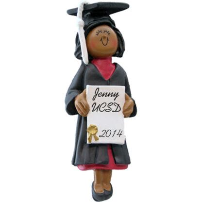 Girl Graduate: Ethnic Personalized christmas Ornament