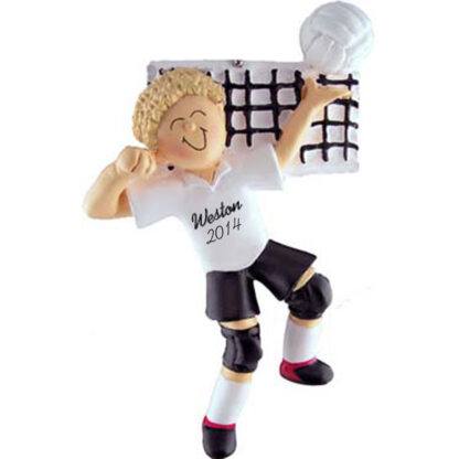 Volleyball Blonde Male Personalized christmas Ornament
