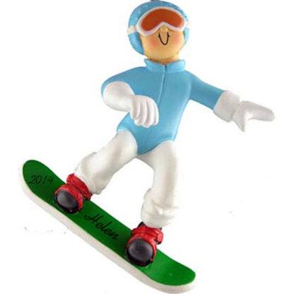 Snowboarder: Female, Personalized Christmas Ornament