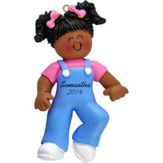 Baby's First Steps: Ethnic Girl Personalized christmas Ornament