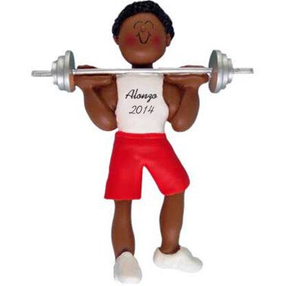 Weightlifter: Male Personalized christmas Ornament