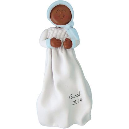 Baptism/Christening Ethnic Boy Personalized christmas Ornament