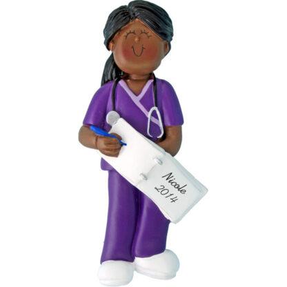 Scrubs Nurse: Female Personalized christmas Ornament