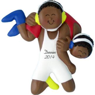 Wrestling: Male Personalized christmas Ornament