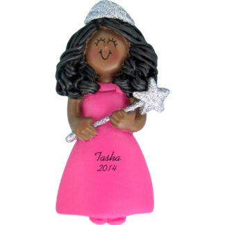 Princess with Glitter Ethnic Girl Personalized christmas Ornament