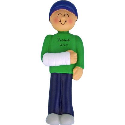 Cast on Arm: Male Personalized Christmas christmas Ornament