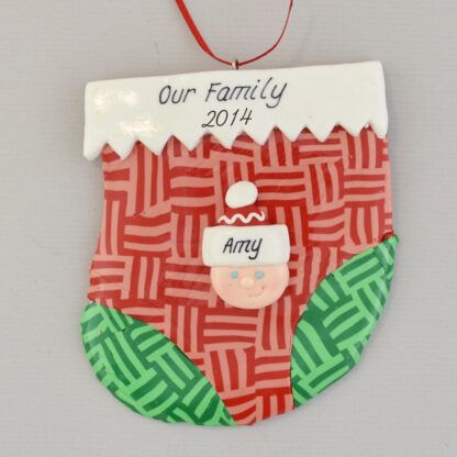 holiday stocking for one person personalized christmas ornament