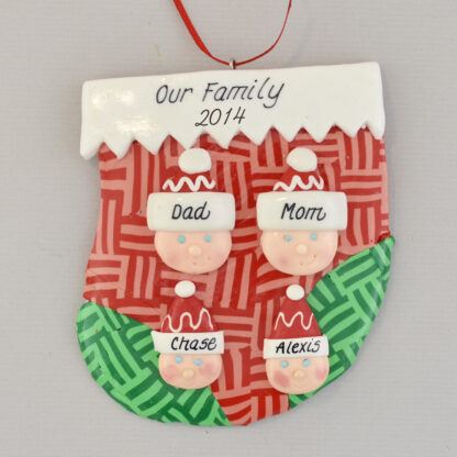 family of four personalized christmas ornament