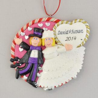personalized wedding christmas ornament