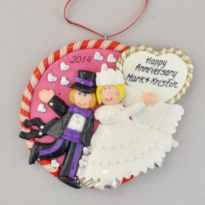 Personalized first married christmas ornament