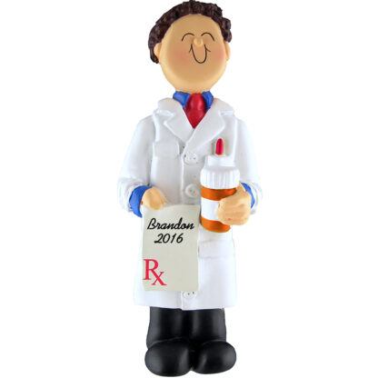 pharmacist male personalized christmas ornament