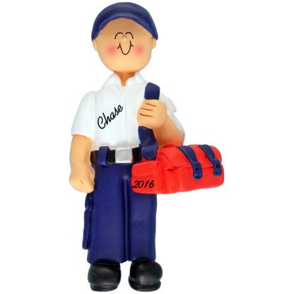 EMT male personalized christmas ornament