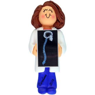 chiropractor woman personalized christmas ornament