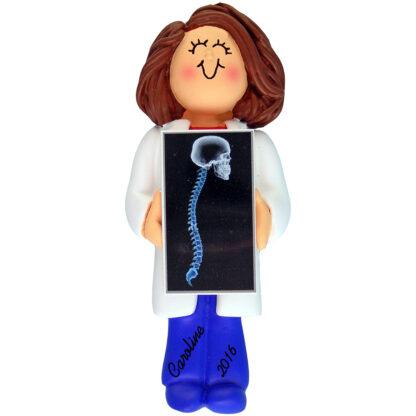 chiropractor woman personalized christmas ornament