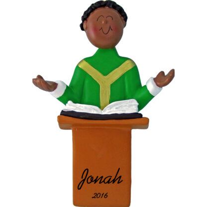 priest african american personalized christmas ornament