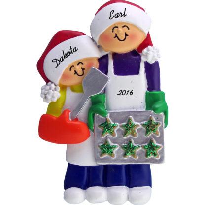 baking cookies personalized christmas ornament 2 people